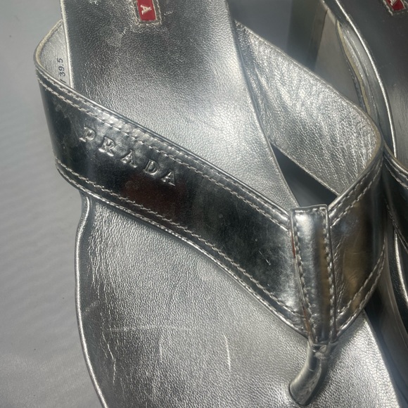 Prada, Silver Platform Sandal - Picture 5 of 5